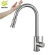 Touch Sensor stainless steel 304 brushed pull out hot and cold mixer kitchen sink faucet