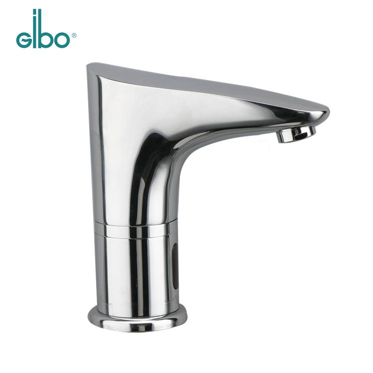 Bathroom touchless automatic cold and hot water basin faucet